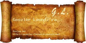 Geszler Leonóra névjegykártya